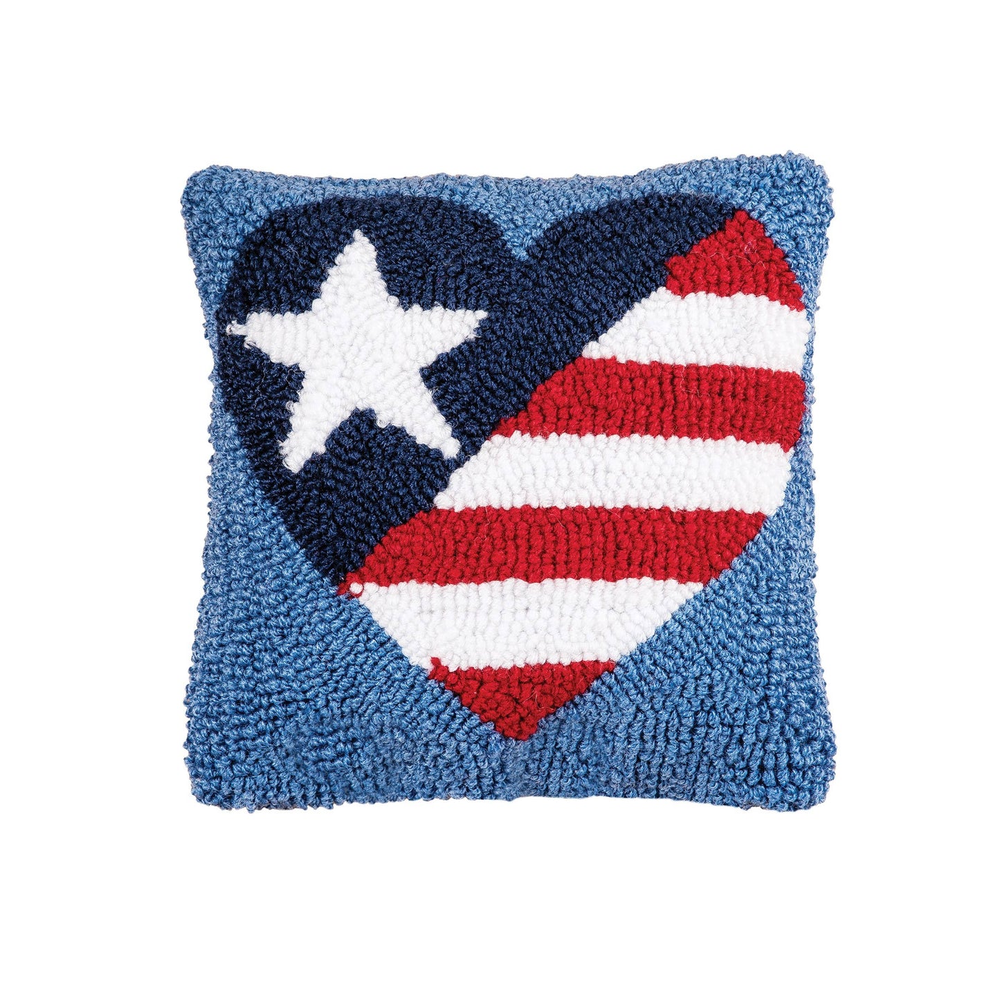 Flag Heart Patriotic 4th of July Throw Pillow