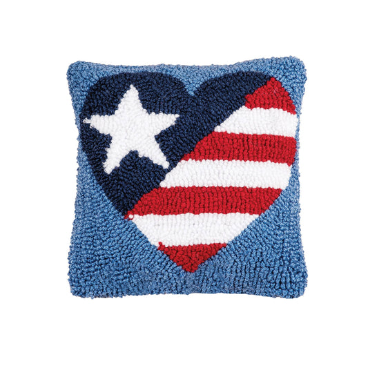 Flag Heart Patriotic 4th of July Throw Pillow