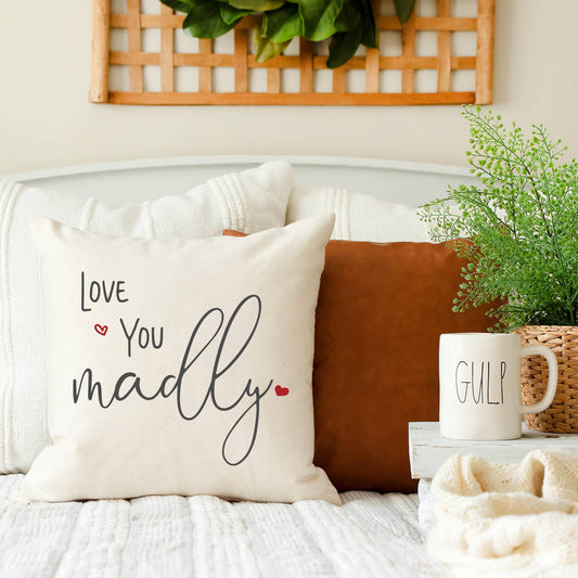Love You Madly Pillow Cover 18x18 inch