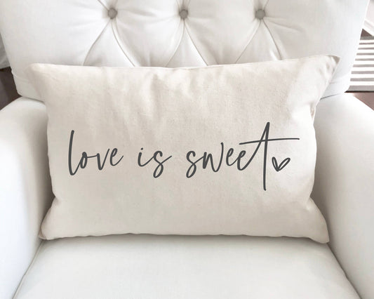 Love Is Sweet Pillow Cover 12x20 inch