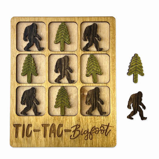 Bigfoot Tic-Tac-Toe Game - Sasquatch Gift - Customizable