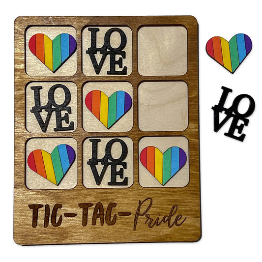 Pride Tic-Tac-Toe Game | LGBTQ & Ally Gift | Love & Rainbow
